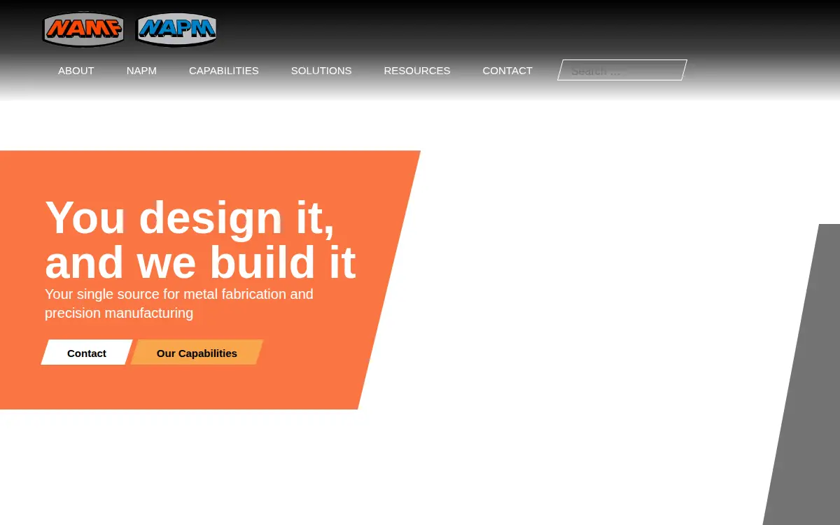 Homepage of New Age Metal Fabricating CO INC