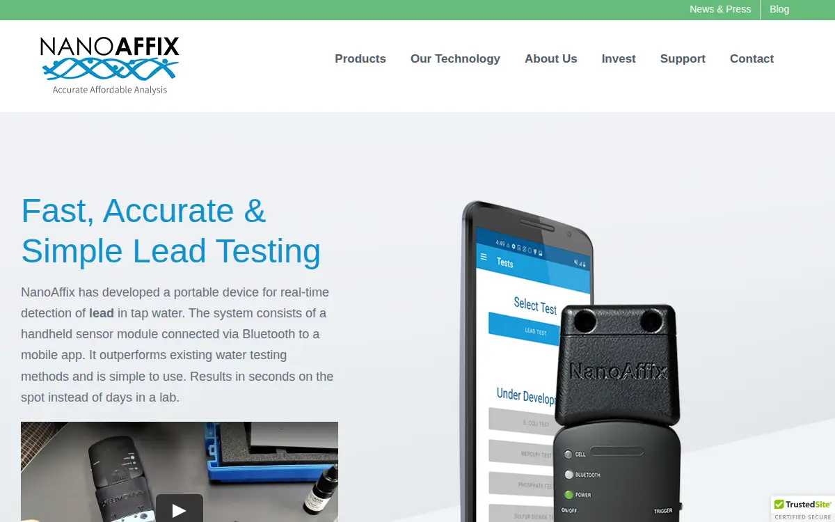 Homepage of Nanoaffix Science LLC