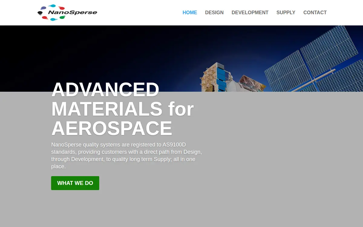 Homepage of Nanosperse LLC