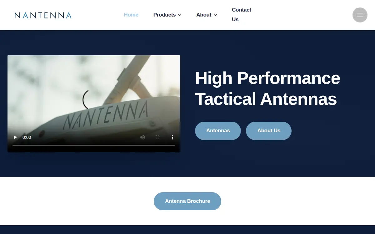Homepage of Nantenna, LLC