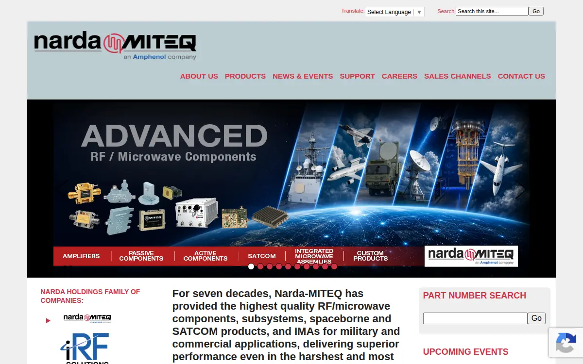 Homepage of Narda Holdings, INC.