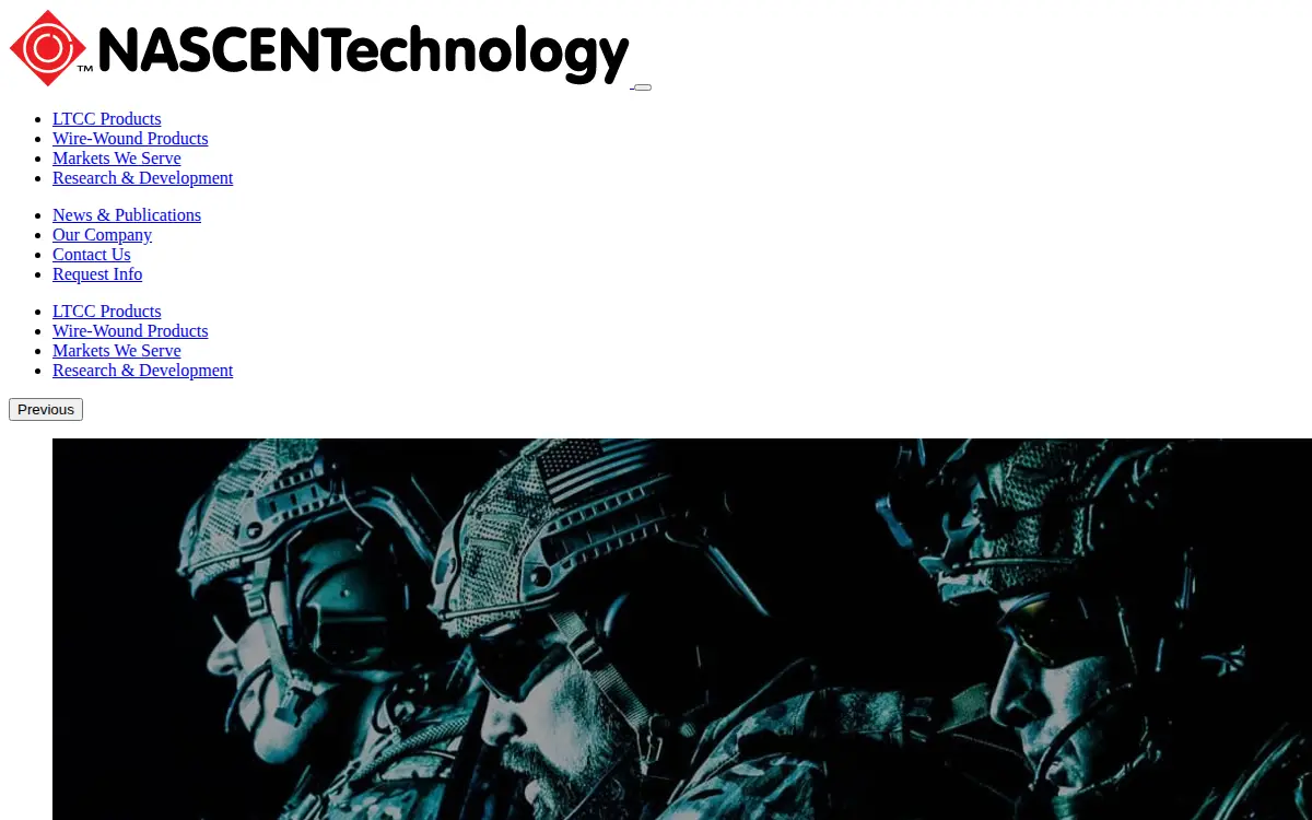 Homepage of Nascentechnology Manufacturing INC