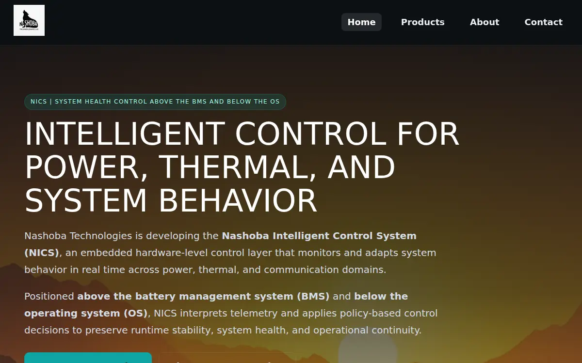 Homepage of Nashoba Technologies LLC