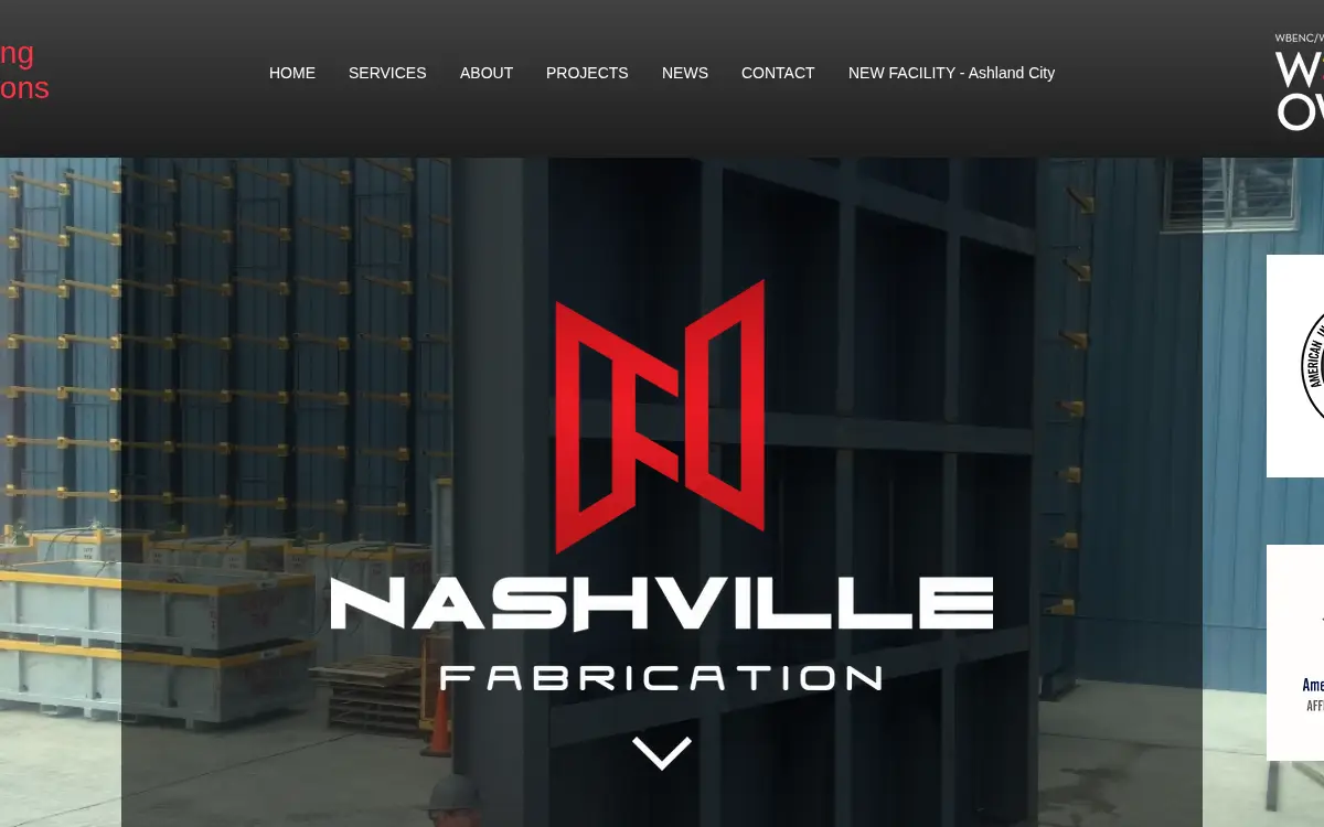Homepage of Nashville Fabrication, LLC