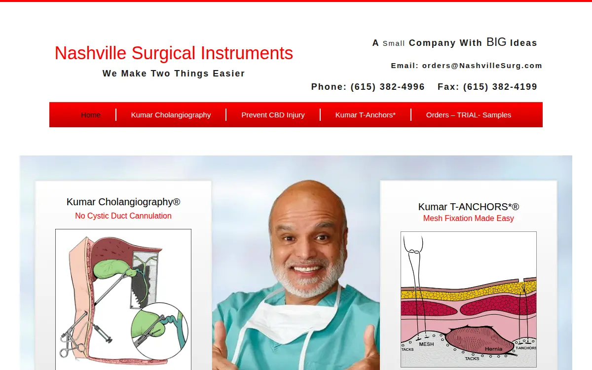 Homepage of Nashville Surgical Instruments, LLC