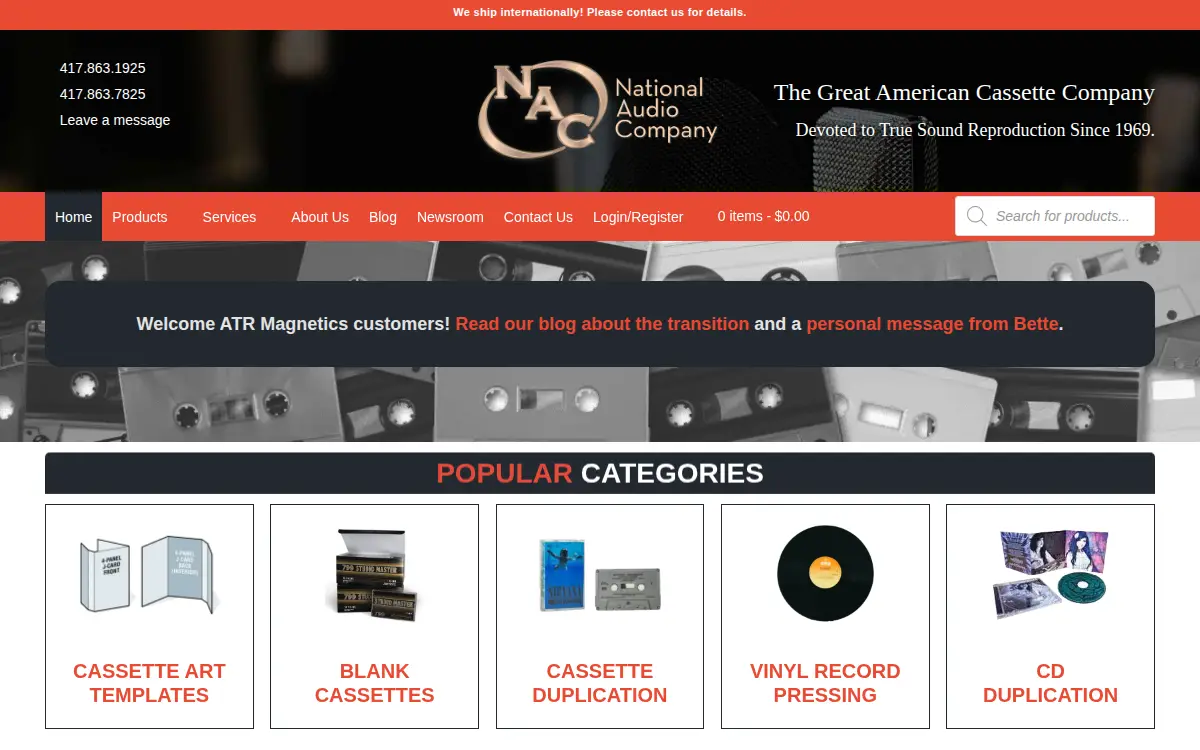 Homepage of National Talking Books for the Blind
