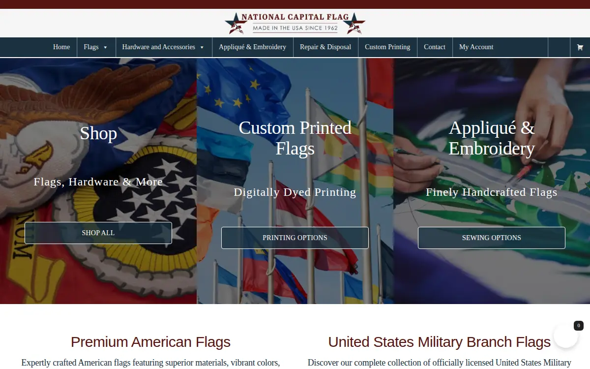Homepage of National Capital Flag Company, Incorporated