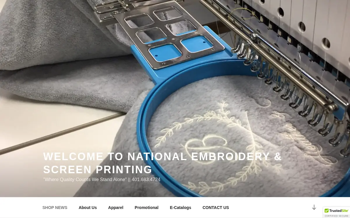 Homepage of National Embroidery Services, INC.