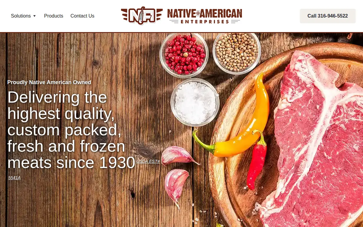Homepage of Native American Enterprises, LLC