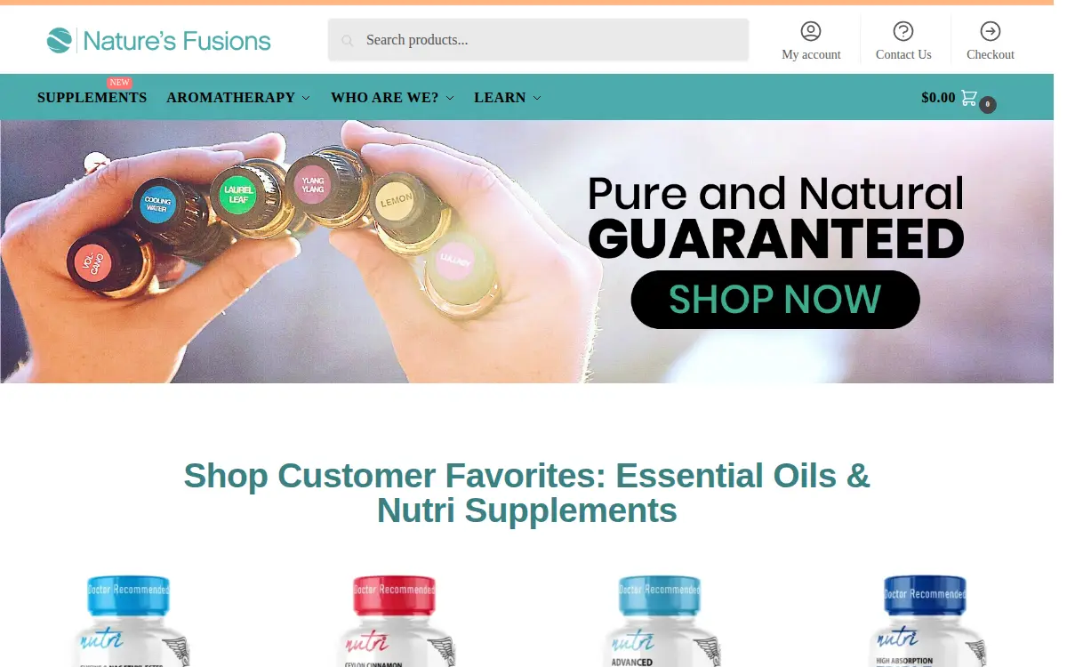 Homepage of Nature's Fusions, LLC