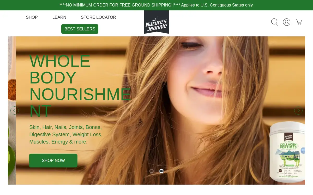 Homepage of Nature's Jeannie, INC.