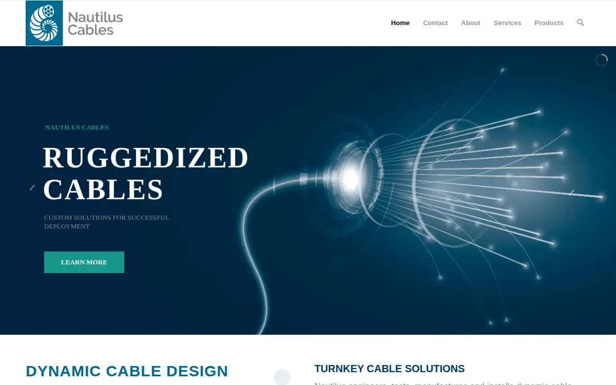 Homepage of Nautilus Cables, LLC