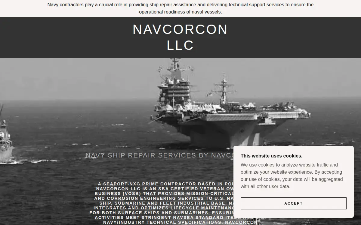 Homepage of Navcorcon LLC