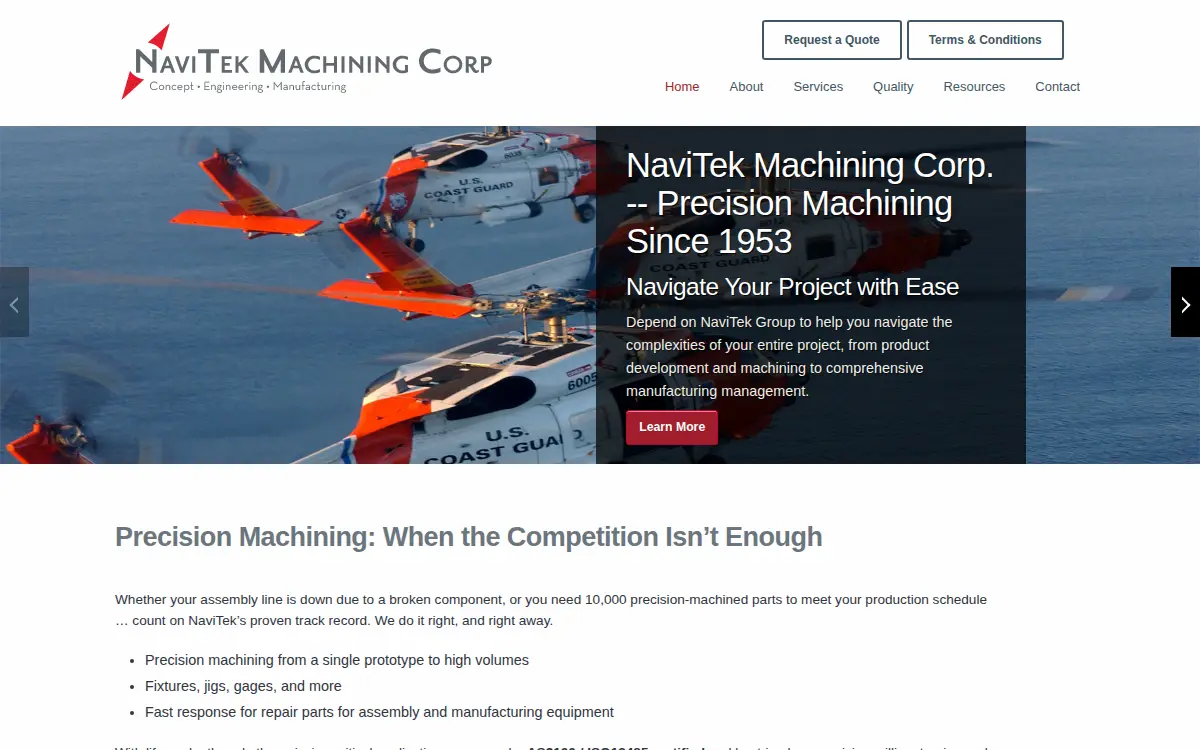 Homepage of Navitek Machining CORP