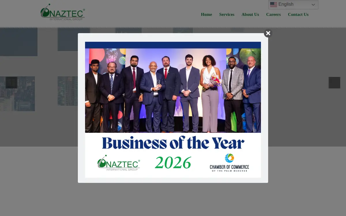 Homepage of Naztec International Group LLC