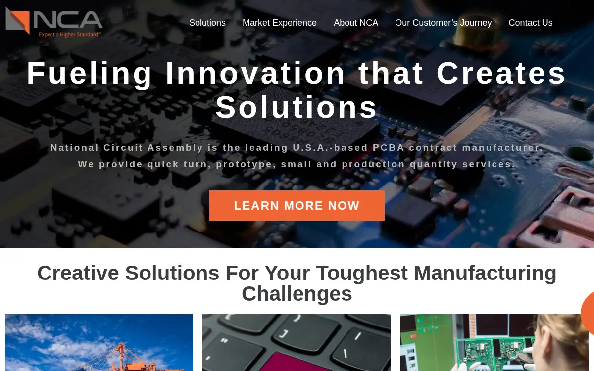 Homepage of National Circuit Assembly, INC.