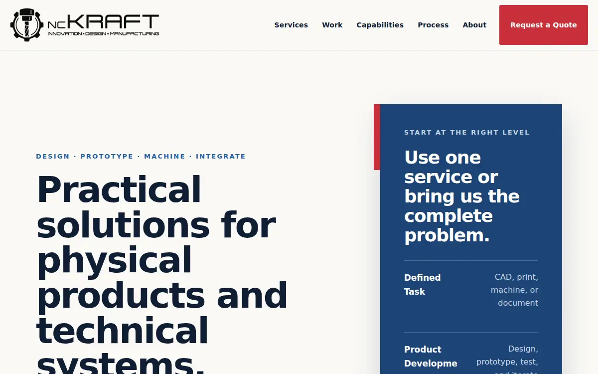 Homepage of Nckraft, LLC
