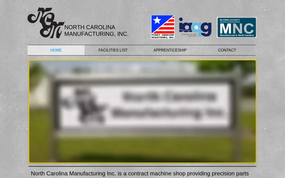 Homepage of North Carolina Manufacturing INC