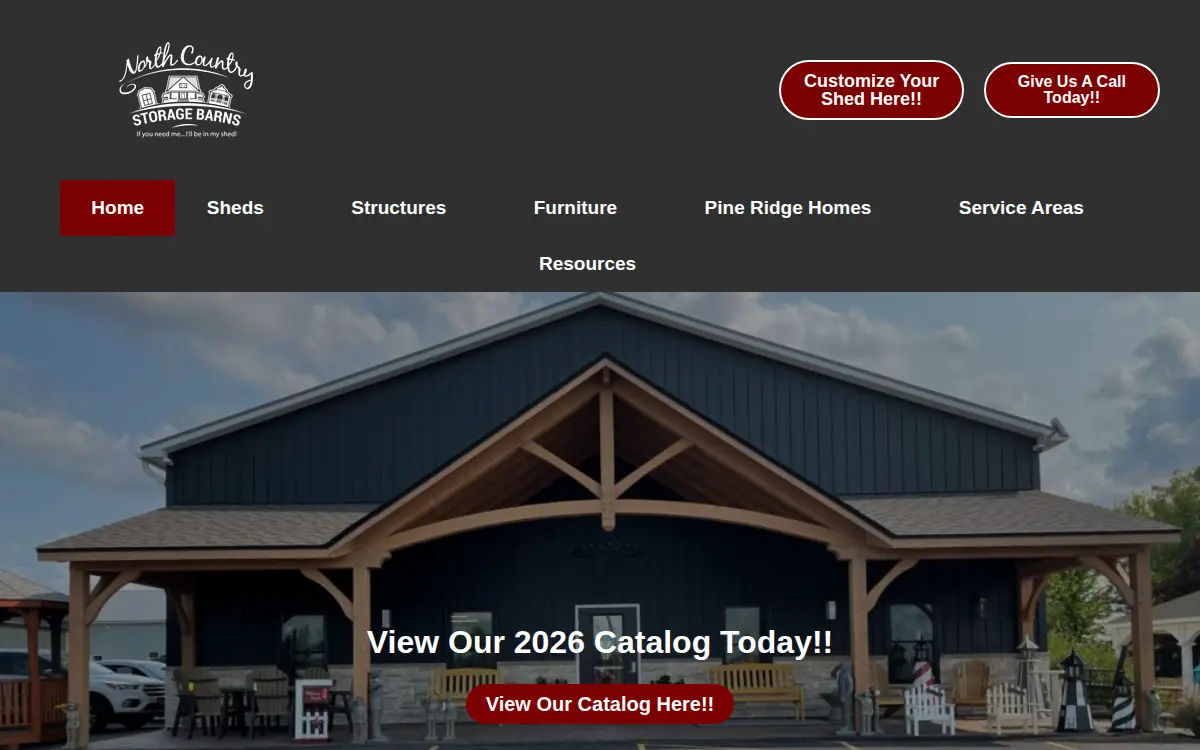 Homepage of North Country Storage Barns LLC