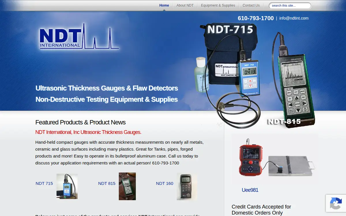Homepage of Ndt International INC