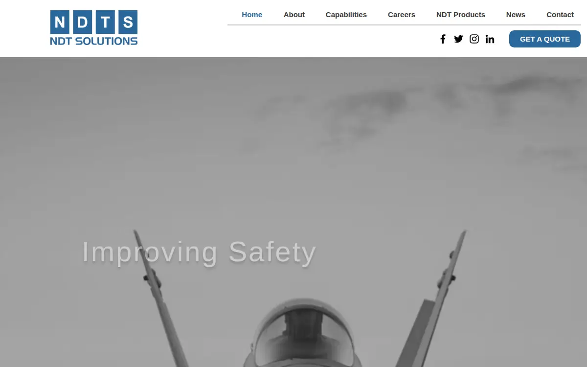 Homepage of Ndt Solutions, LLC
