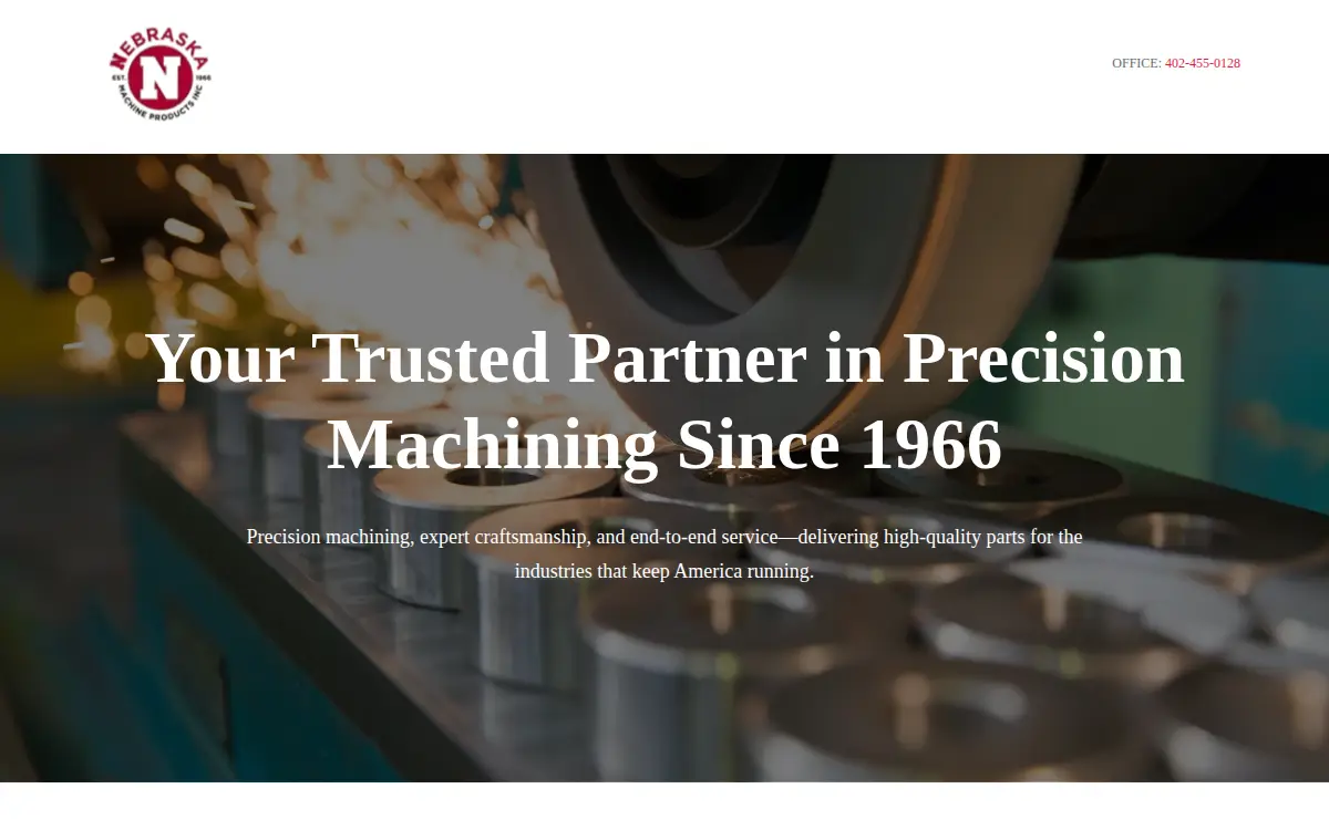 Homepage of Nebraska Machine Products, INC.