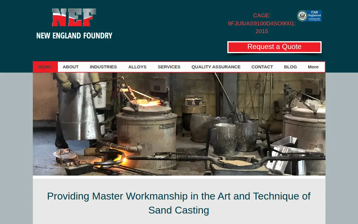 Homepage of New England Foundry LLC