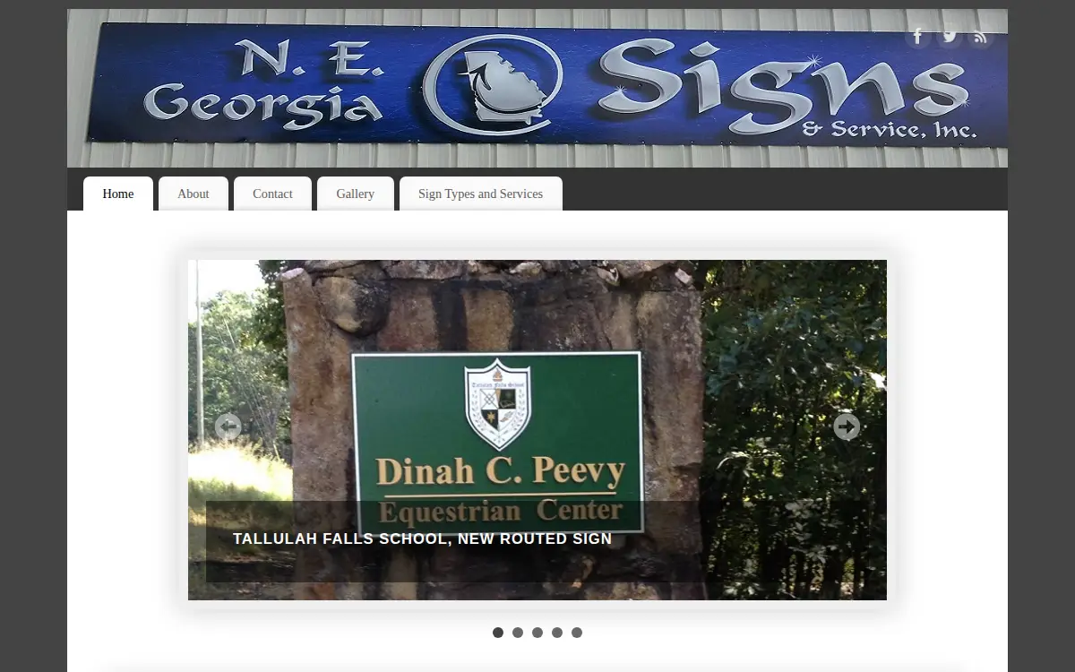 Homepage of Northeast Georgia Signs & Service, INC.