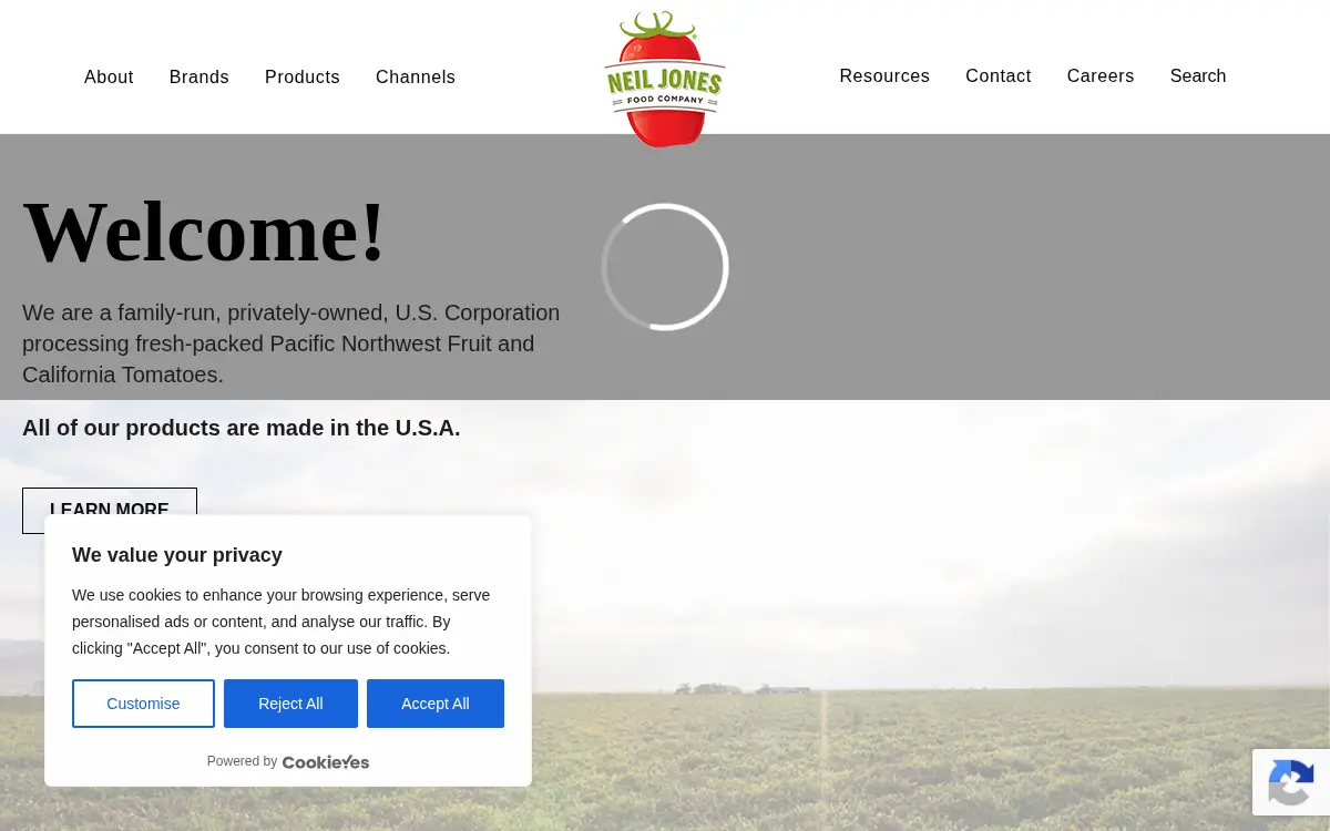 Homepage of The Neil Jones Food Company