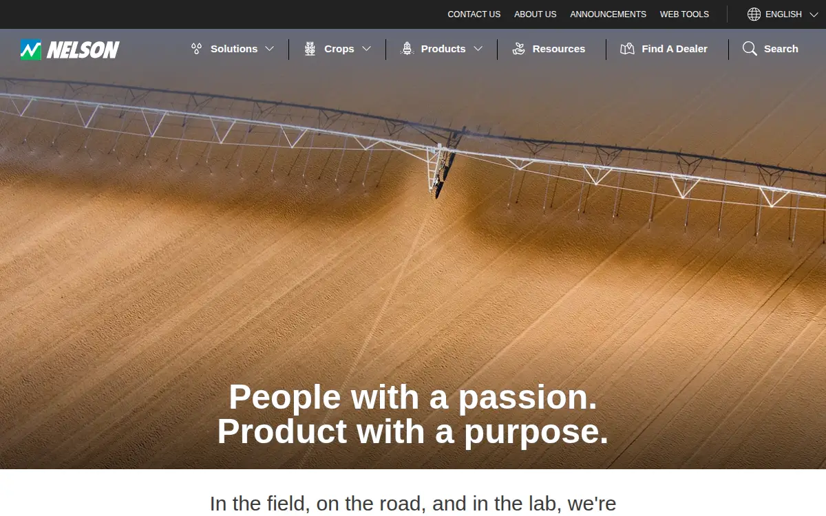 Homepage of Nelson Irrigation Corporation