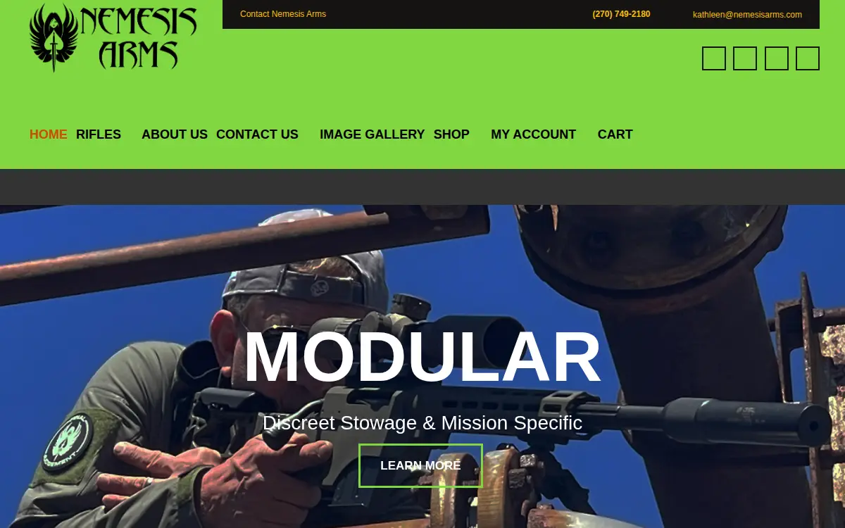 Homepage of Nemesis Arms, INC.