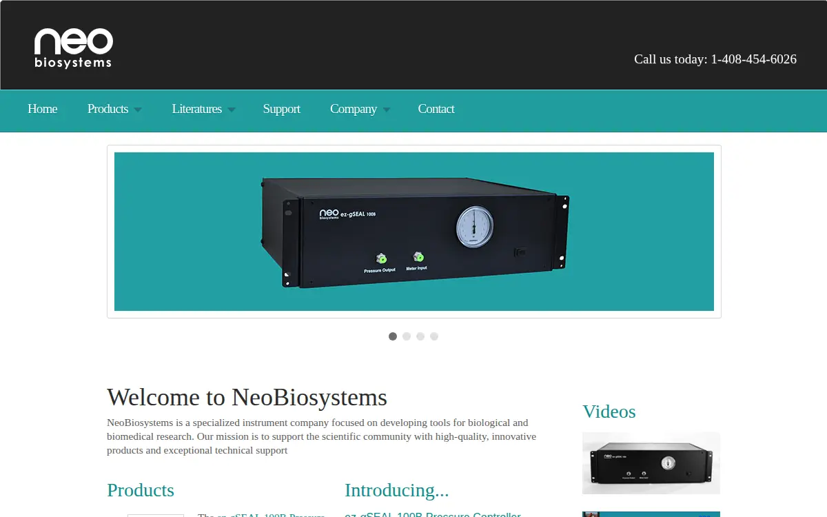 Homepage of Neo Bio Systems