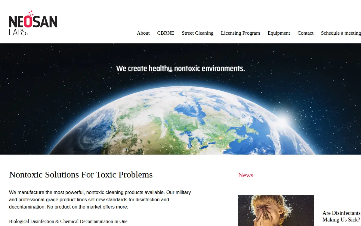 Homepage of Neosan Labs INC.