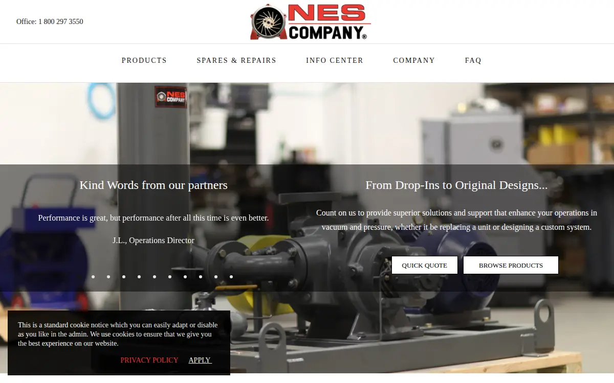 Homepage of Nes Company INC.