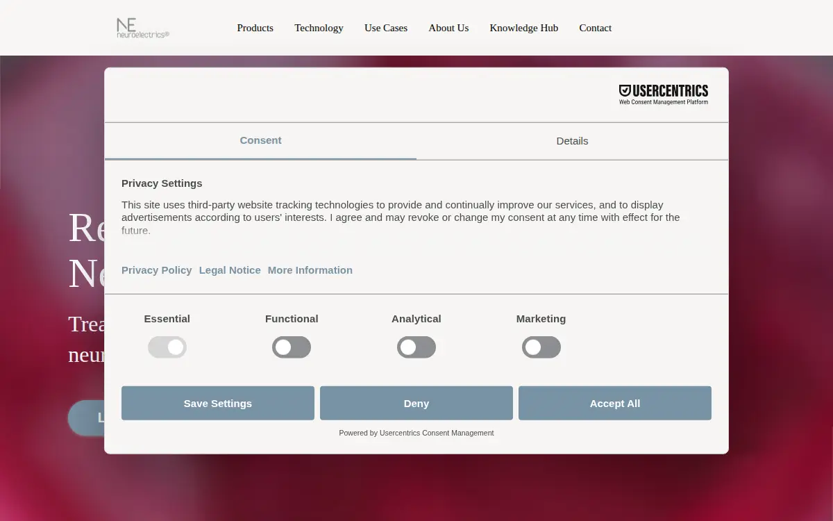 Homepage of Neuroelectrics USA CORP