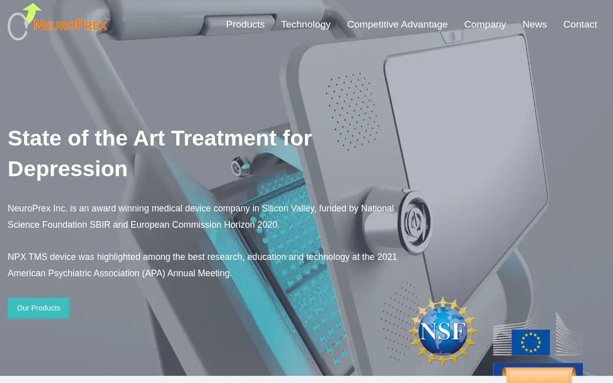 Homepage of Neuroprex INC.