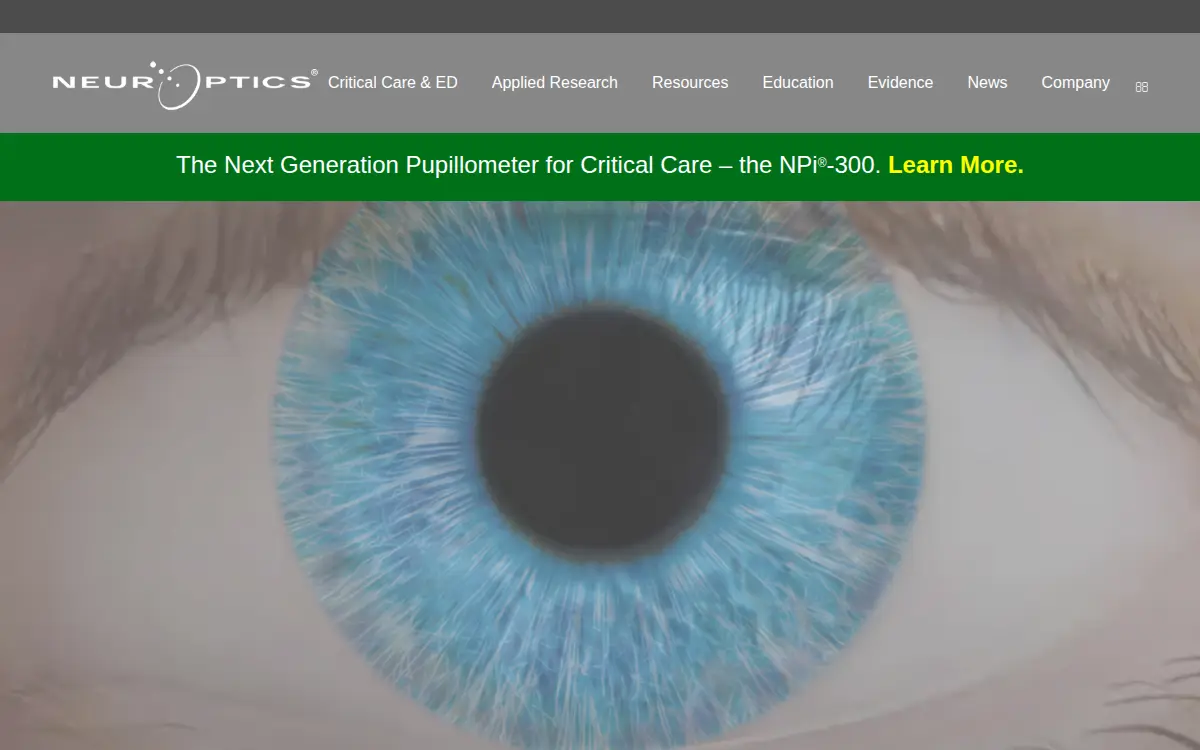 Homepage of Neuroptics, INC.