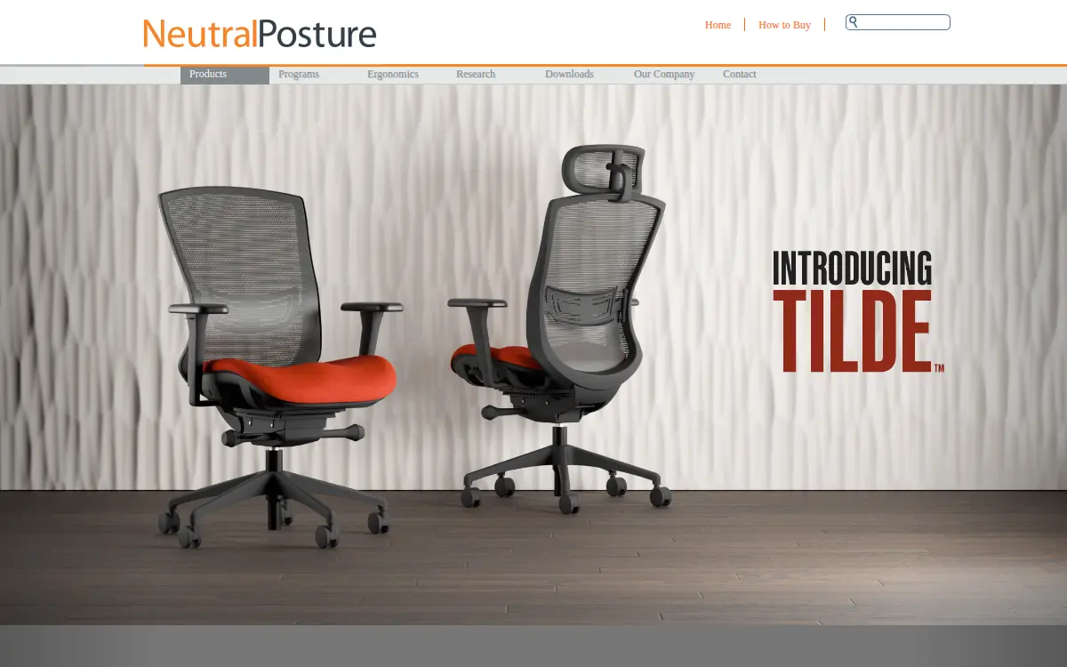 Homepage of Neutral Posture, INC