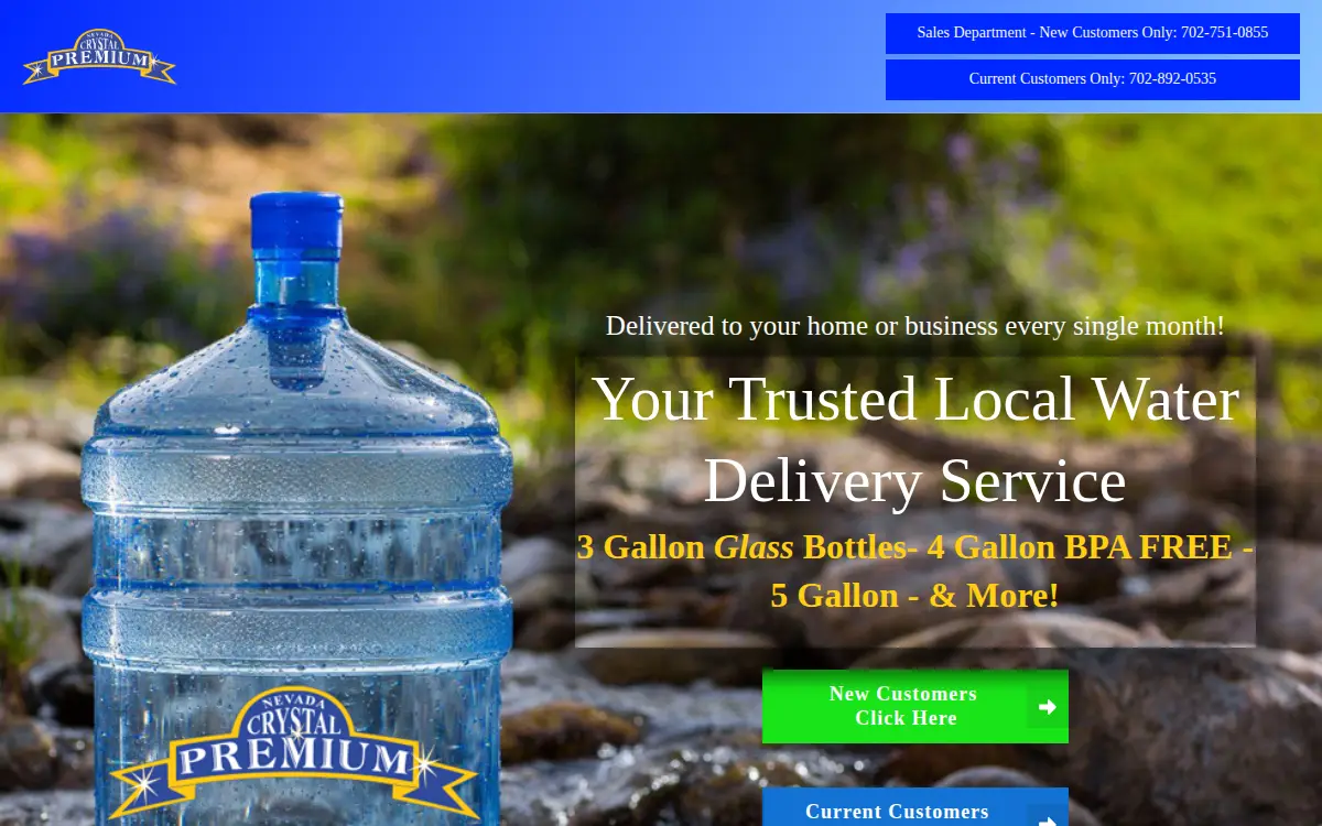 Homepage of Nevada Crystal Premium LLC