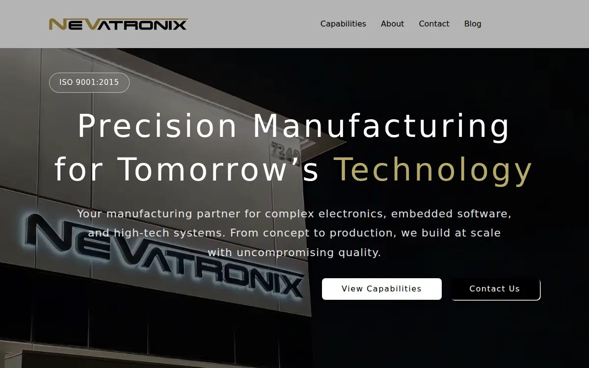 Homepage of Nevatronix L.l.c