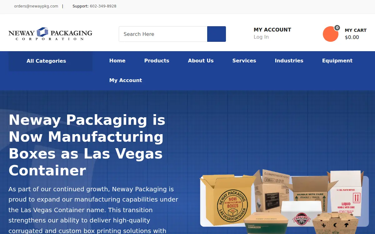 Homepage of Neway Packaging CORP.
