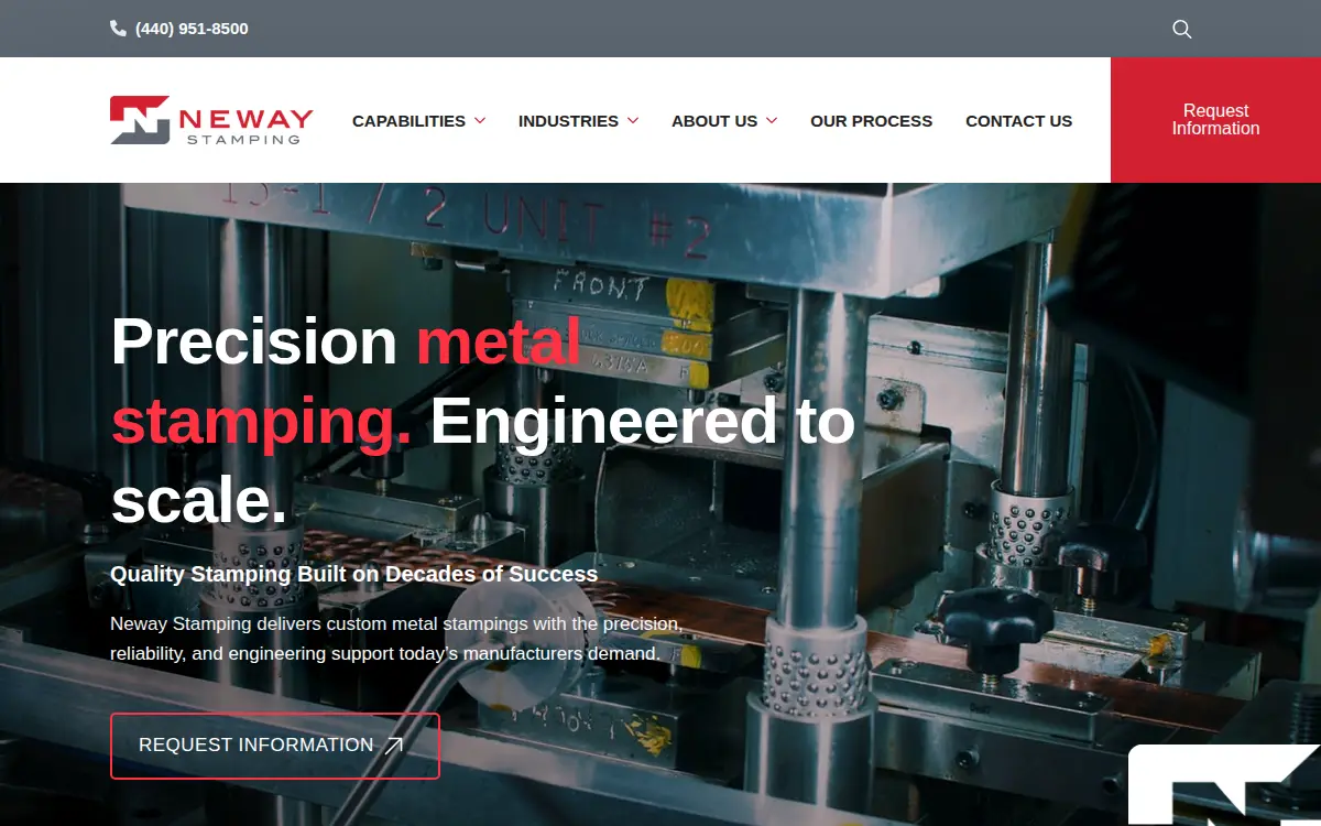 Homepage of Neway Stamping & Manufacturing, INC.