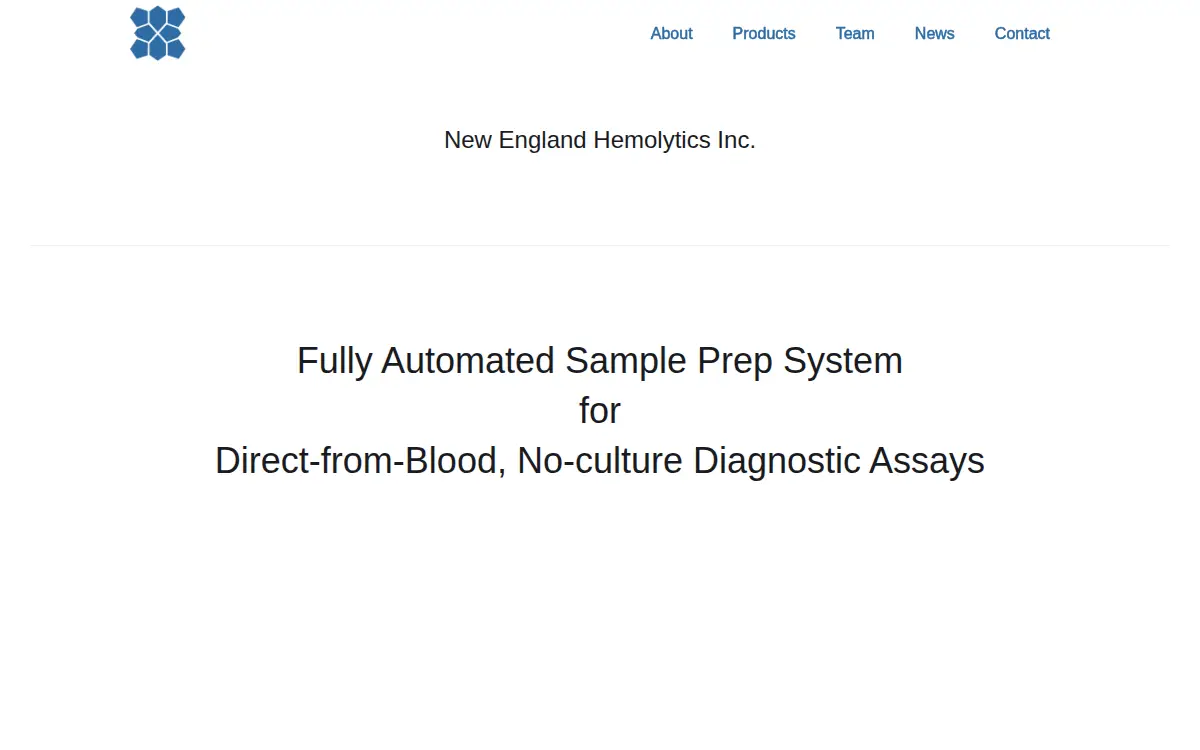 Homepage of New England Hemolytics, INC.