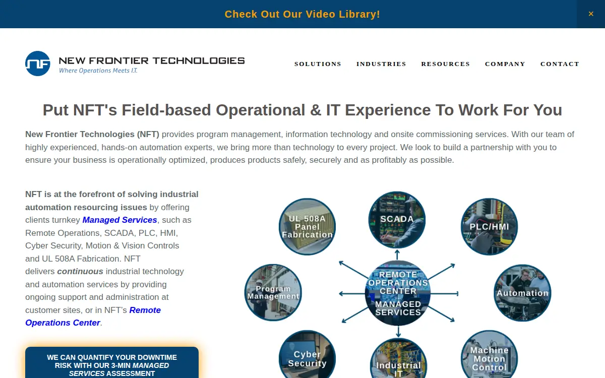 Homepage of New Frontier Technologies LLC