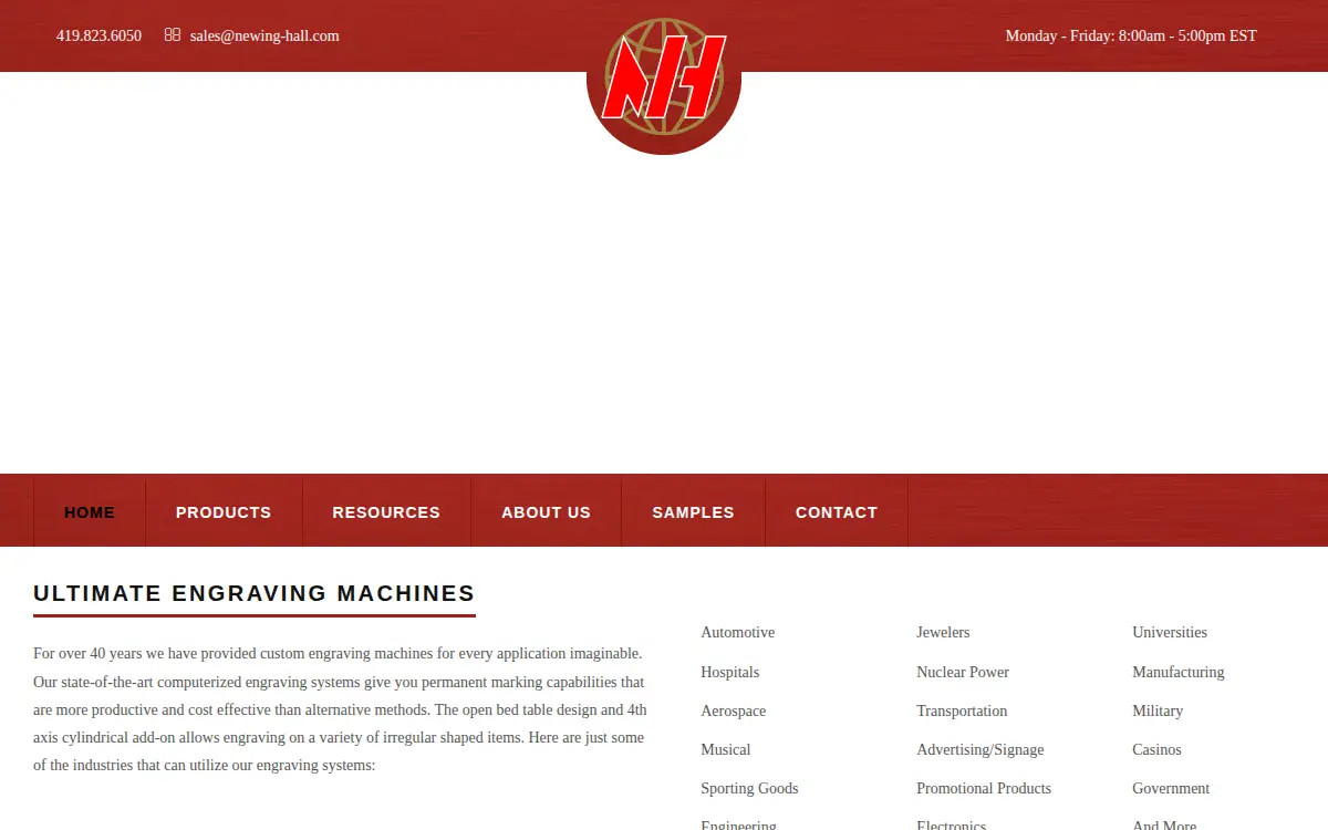 Homepage of Newing-hall, INC.