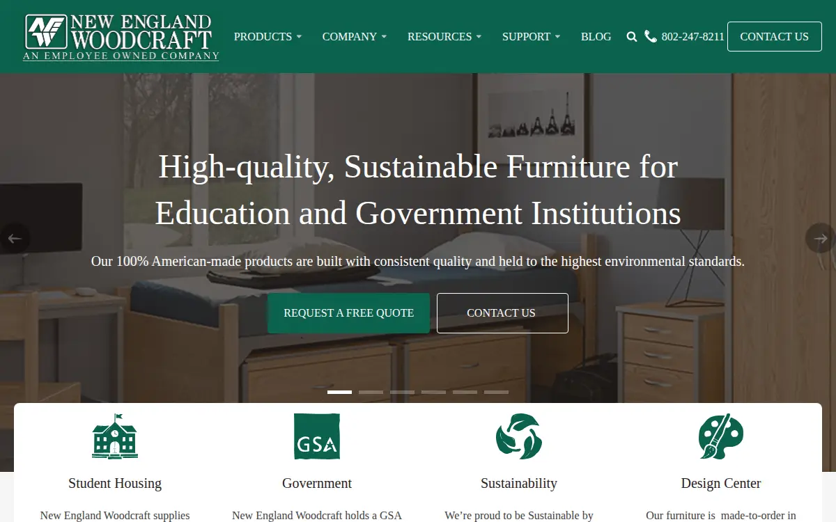 Homepage of New England Woodcraft, INC.