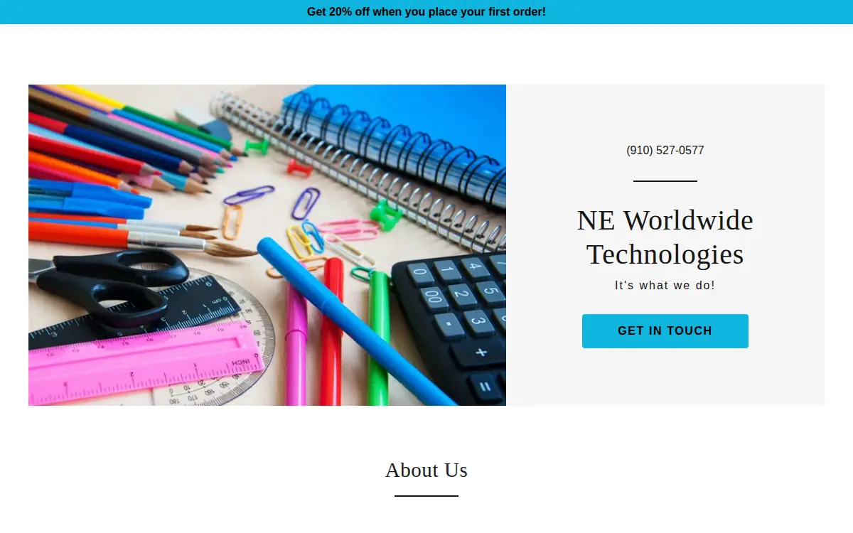 Homepage of Ne Worldwide Technologies INC.