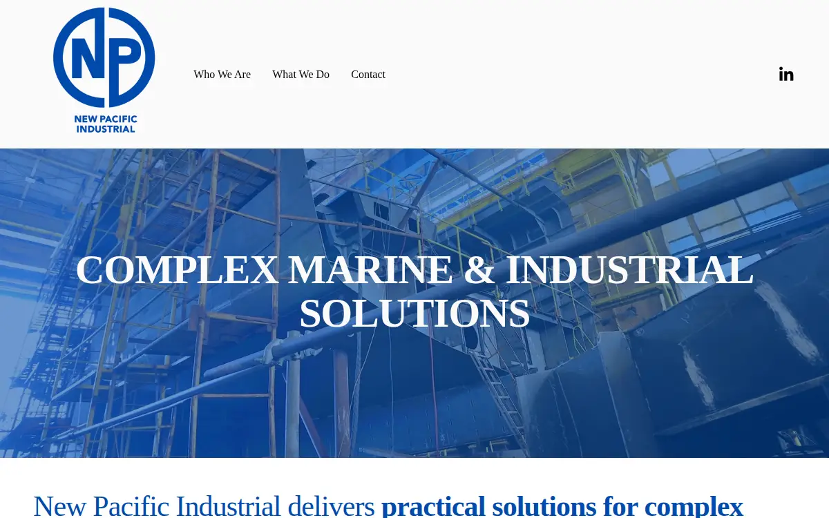 Homepage of New Pacific Industrial LLC