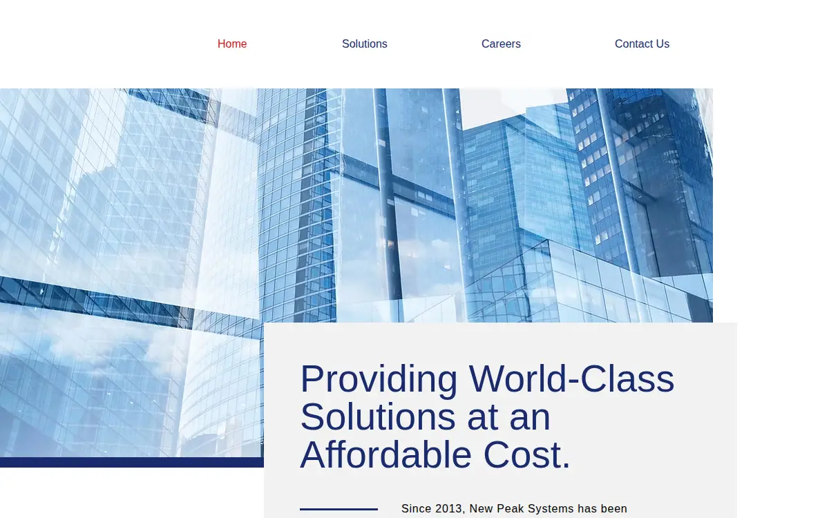 Homepage of New Peak Systems, LLC