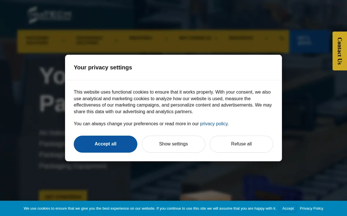 Homepage of New-tech Packaging, INC.